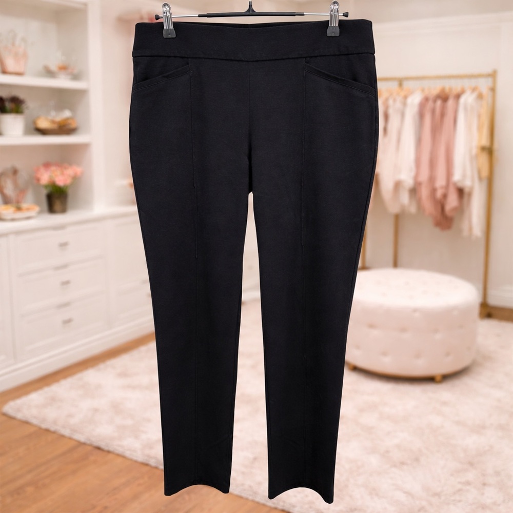 Petite Sophisticate Pants Large Petite Pull On Stretch Black Dressy Comfort